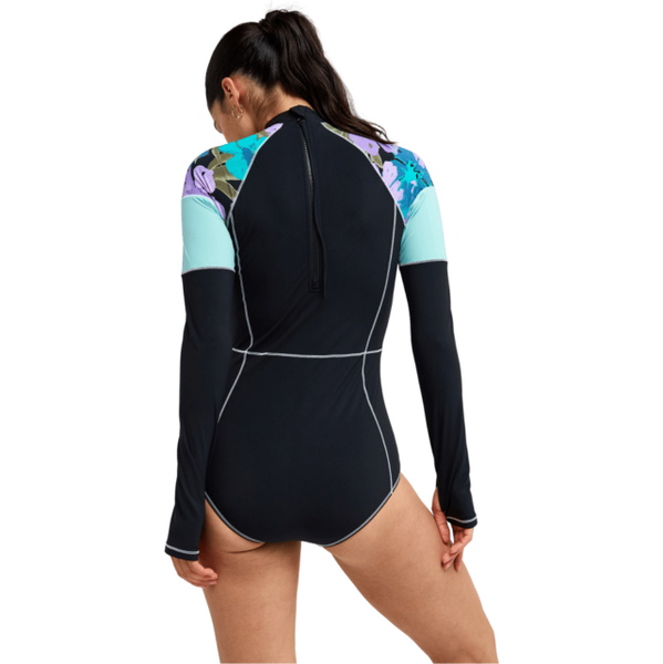 2026 Roxy Womens Active Long Sleeve One-Piece Swimsuit ERJWR03944 - Viola Golden Gal S